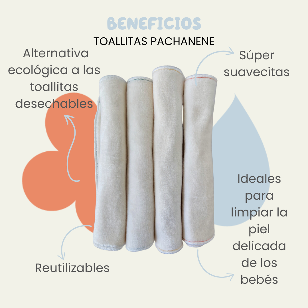 Toallitas PachaNene Reutilizables (paquete de 4)