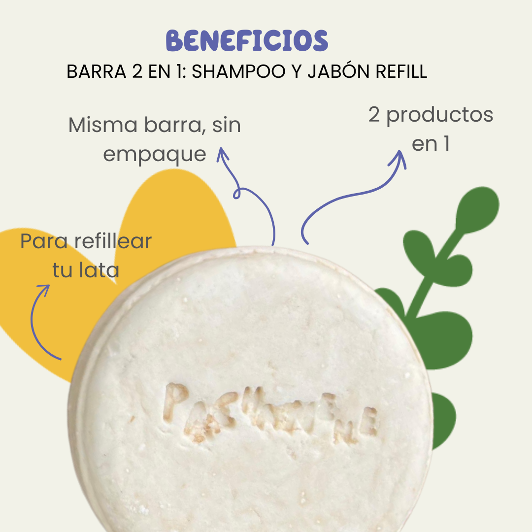 Barra 2 en 1 Shampoo y Jabón refill (100 g)